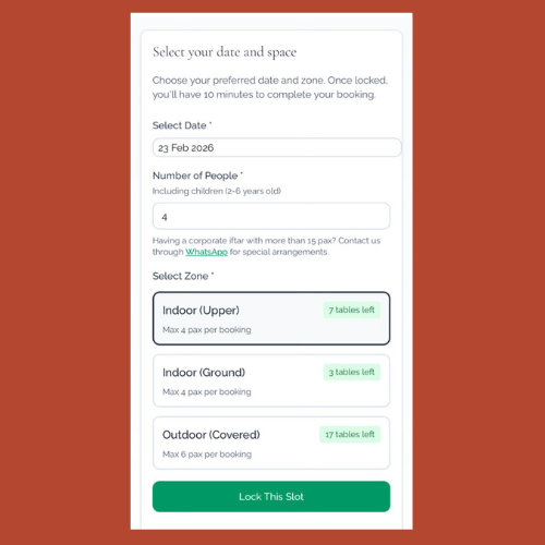 Step 1: Select date and zone